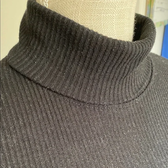 Brandy Melville John Galt Black Ribbed SS Turtleneck Top one size XS S - Picture 2 of 4